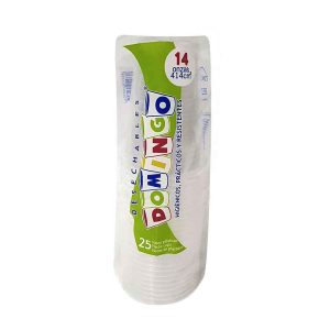 VASO PLASTICO DOMINGO 14 OZ X25 UDS TRANSPARENTE